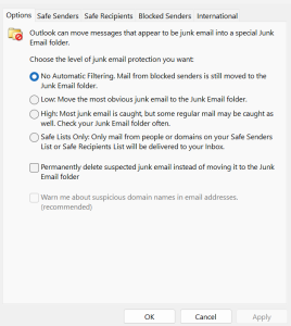 Junk-Email-Options