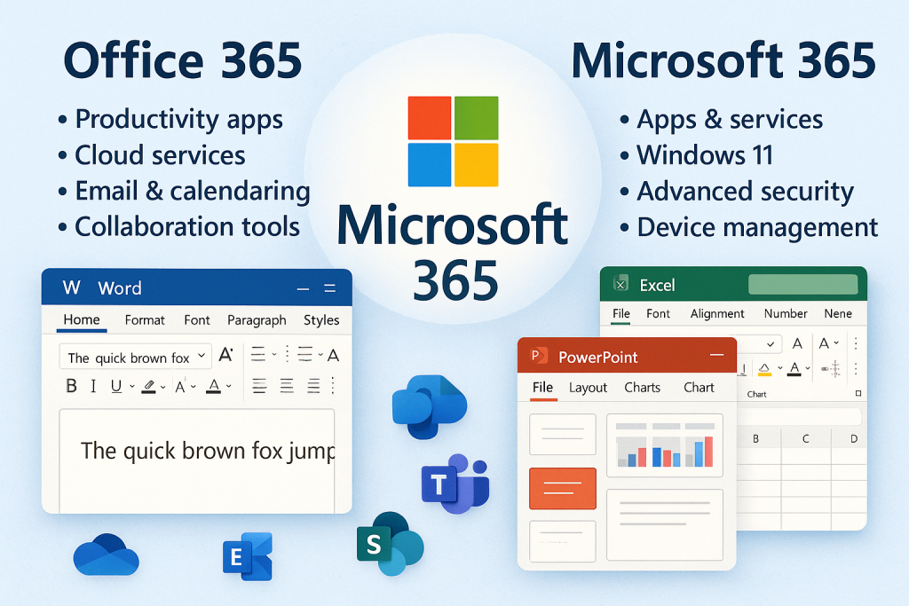 Comparison of office 365 and Microsoft 365