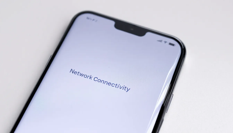A mobile device displays the network connectivity settings screen, showcasing options for managing connections and ensuring secure access to online accounts. This screen is essential for users looking to utilize multi-factor authentication methods, such as the Microsoft Authenticator app, for enhanced security.