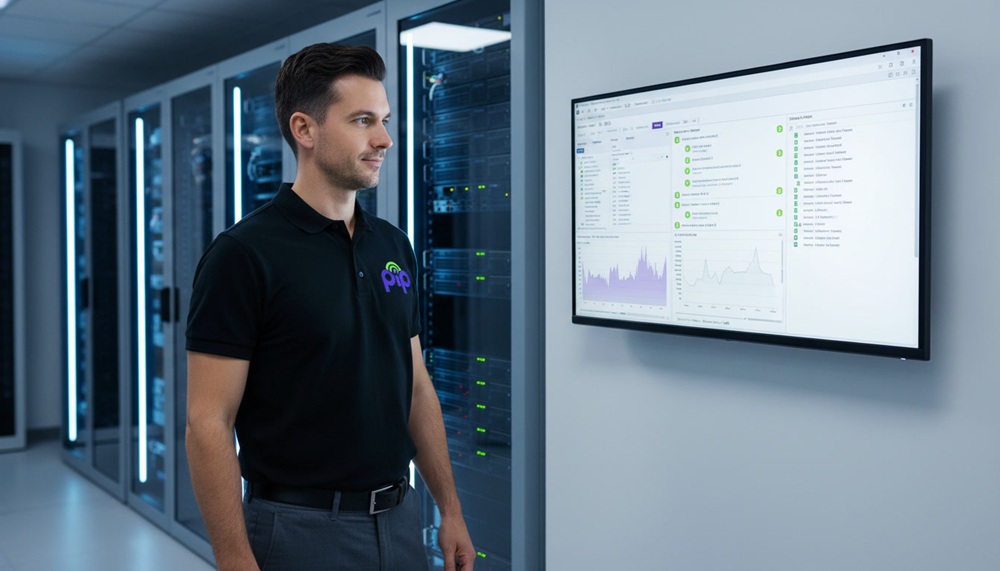PIP technician reviewing Proxmox VE 9.2 dashboard