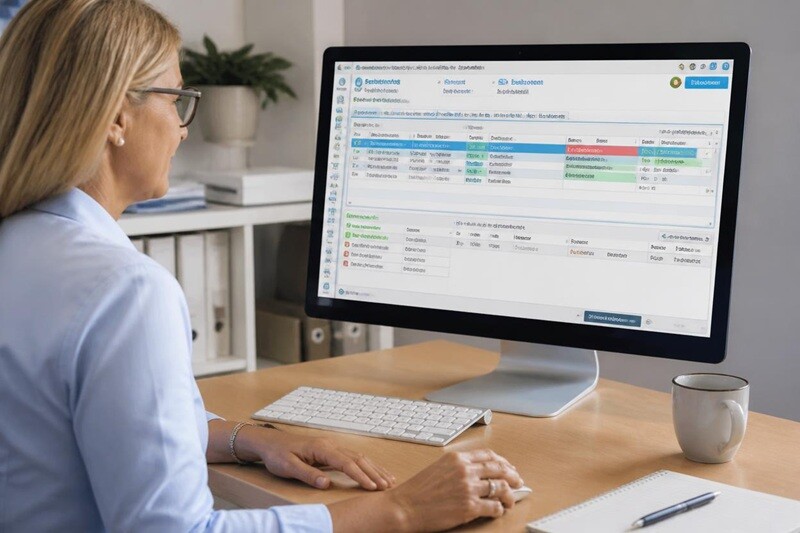 GP accessing Best Practice software remotely from a home office on a laptop