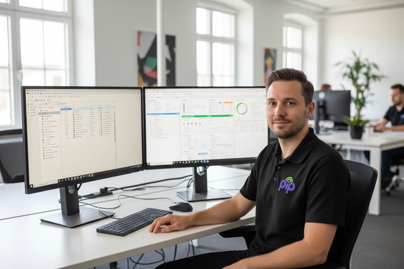PIP technician managing Exchange email hosting infrastructure at PIP's Sydney Datacentre