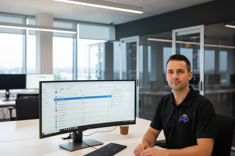 PIP technician reviewing a Microsoft Entra ID admin dashboard