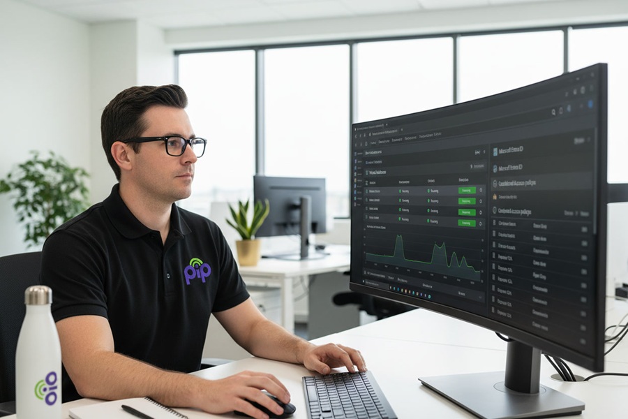 PIP technician reviewing Azure portal