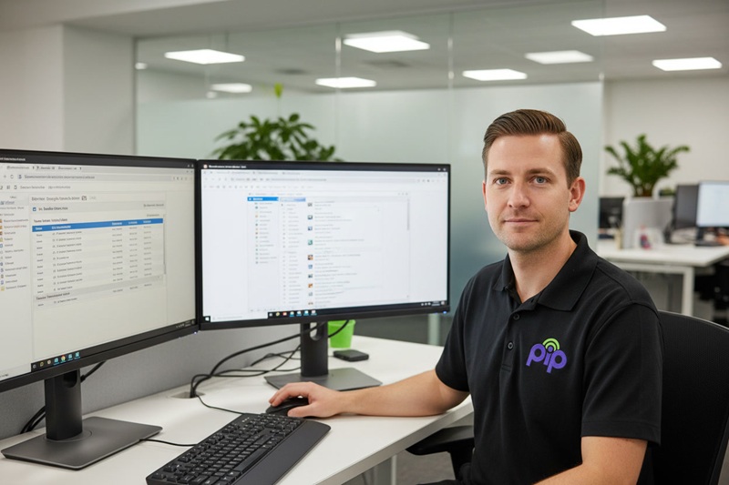 PIP technician reviewing Exchange Admin Center