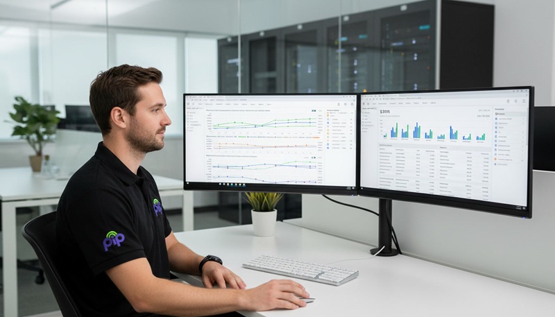 PIP technician managing Azure, AWS and Google Cloud environments from PIP's Sydney office