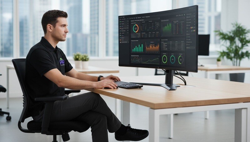 PIP IT technician reviewing ransomware protection configuration on security dashboard